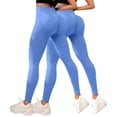 thumbnail image 1 of BODOAO 3D Compression Move Freely Daily Wear Body Hugging High Waist Stretchy Compression Support Sweat Proof Workout Seamless Leggings for Gym Sky Blue XL, 1 of 3