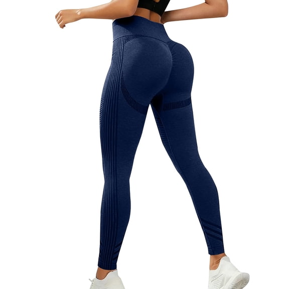 BODOAO 3D Compression Non See Through Body Hugging Breathable Butt Shaping Secure Fit Smooth Booty Tights Sweat Proof Workout Butt Lifting Navy XL