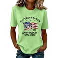 thumbnail image 1 of BODOAO 4th of July Shirt for Women:American Flag T-Shirt Stars and Stripes Graphic Summer Patriotic Tops 250 Years Anniversary USA Shirt Independence Day Shirt Casual Short Sleeve Tops Light Green L, 1 of 1