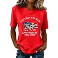 thumbnail image 1 of BODOAO 4th of July Shirt for Women:American Flag T-Shirt Stars and Stripes Graphic Summer Patriotic Tops 250 Years Anniversary USA Shirt Independence Day Shirt Casual Short Sleeve Tops Red M, 1 of 1