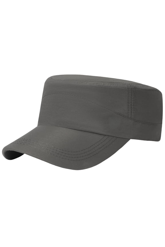 Army Hats for Men Retro Daily Use Hat Roll Up Hat Outdoor Hat Adjustable Veteran Cap Breathable Quick Qry Flat Top Cap Foldable Walking Hat Uv Upf 80+ Plain Work Cap Veteran Hat Dark Gray