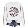 thumbnail image 1 of BODOAO Baseball Mom Sweatshirt for Women Men Game Day Pullover Shirts Softball Sport Fan Lovers Gifts White Long Sleeve Tops Holiday Tee Spring Baseball Print Crew Neck Loose Top White L, 1 of 4