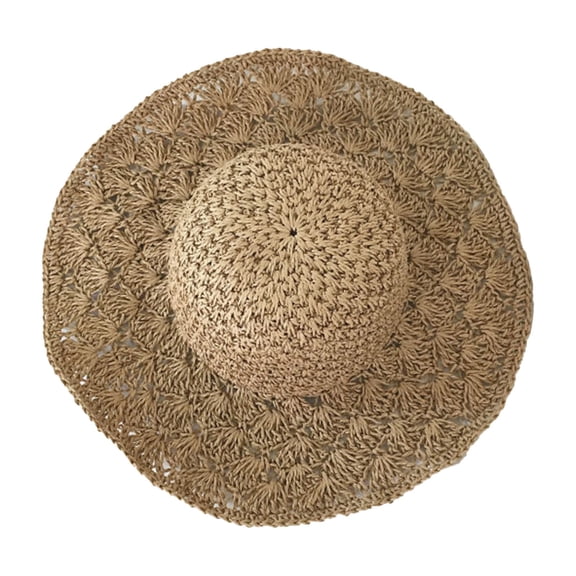 BODOAO Beach Hats for Women Straw Hat Wide Brim Hats for Women Fashionable Foldable Packable Roll Up Cap Panama Fedora Hat Floppy Travel Hats Golf Straw Hat Wide Brim Derby Hats for Women Khaki