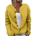 thumbnail image 1 of BODOAO Cardigan Sweaters for Women Button Down Long Sleeve Chunky Cardigan Top Casual Knit Jacket Fall Winter Streetwear Autumn and Winter Warm Sweater Knitted Cardigan Sweater Coat Yellow Xxl, 1 of 3