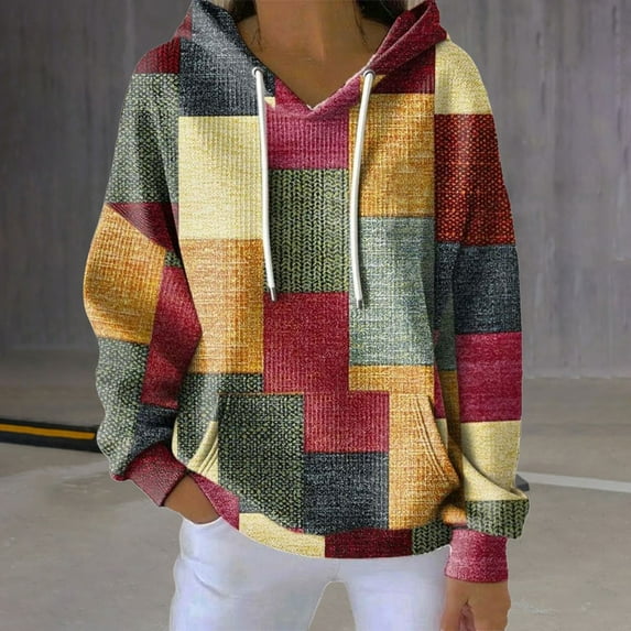 BODOAO Christian Hoodies for Women,Jesus Hoodie Faith Cross Striped Long Sleeve Color Block Forgiven Faith Sweatshirt Hot Pink S