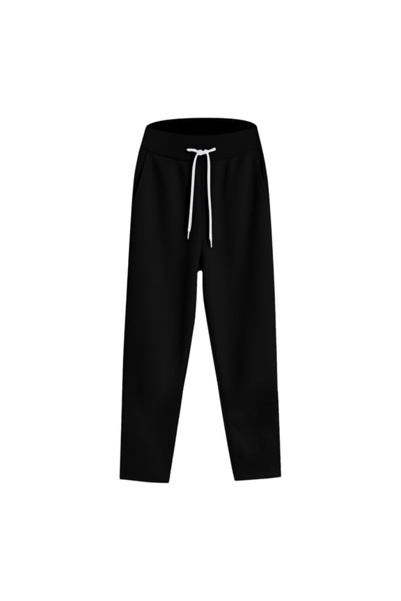 Cinch Bottom Sweatpants 2025 Women's Casual High Waisted Pockets Joggers Sport Workout Active Baggy Lounge Trousers Lightweight Sports Sweatpants for Autumn and Winter Black S