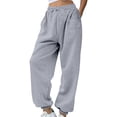 thumbnail image 1 of BODOAO Cinch Bottom Sweatpants 2025 Women's Casual High Waisted Pockets Joggers Sport Workout Active Baggy Lounge Trousers Loose Sportswear Pants Cotton Fabric Light Ashy L, 1 of 9