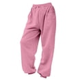thumbnail image 1 of BODOAO Cinch Bottom Sweatpants 2025 Women's Casual High Waisted Pockets Joggers Sport Workout Active Baggy Lounge Trousers Loose Sportswear Pants Cotton Fabric Pink Xxl, 1 of 9