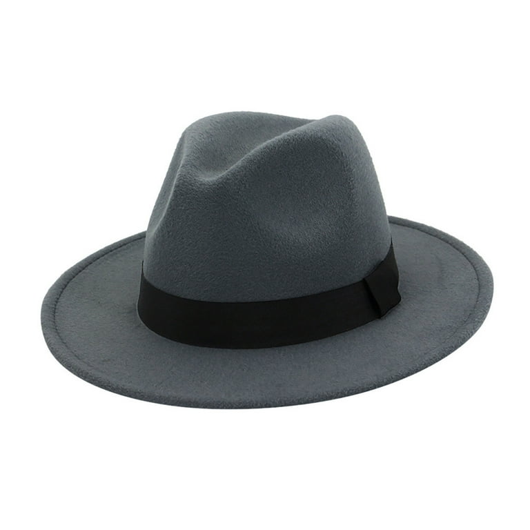 BODOAO Clearance Sale!! Felt Fedora Hats,Wide Brim Dress Hat,Plus