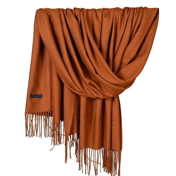 BODOAO Clearance Sale!! Pashmina Shawls and Wraps for Evening Dress Women's Scarf Wedding Bride Bridesmaid Gifts Winter Scarves Pashmina Scarf Soft Solid Plain Shawl Wrap Warm Neck with Fringes