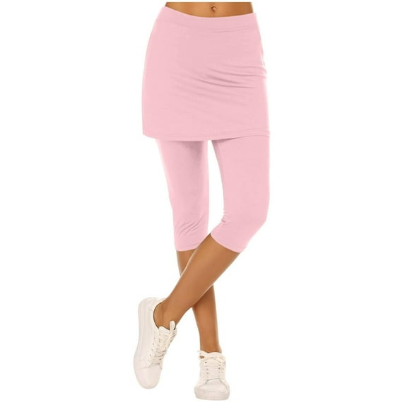 BODOAO Clearance Sale!! Skirted Legging for Women, Yoga Capri Legging with Skirts &Women Tennis Leggings 2025 for Running Workout Active 2025 Tennis Skorts Gym Tennis Yoga Legging with Skirts