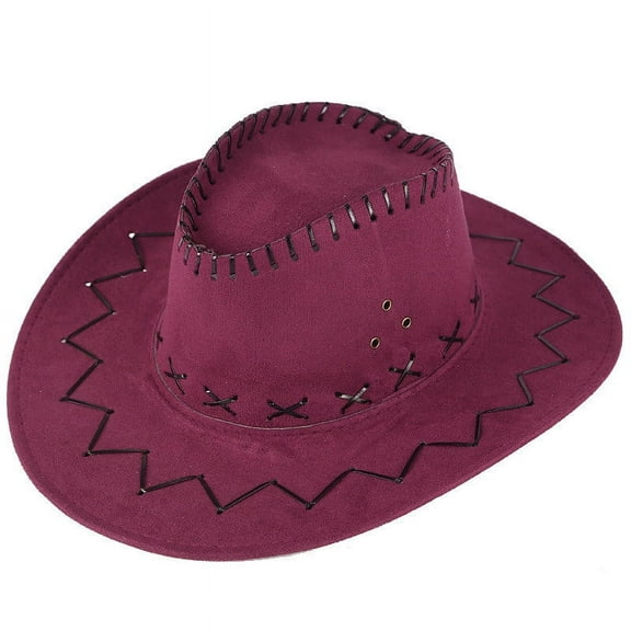 BODOAO Clearance Sale!! Western Felt Roll Up Brim Cowboy and Cowgirl Hat for Women and Men Hat Cap Grassland Unisunshade Hat Mongolian Cowboy Adult Caps Wine One Size