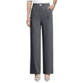 thumbnail image 1 of BODOAO Dress Pants Women Work Business Pants Tummy Control Office Straight Leg Trousers High Waisted Ladies Slacks Perfect Drape High Pull Pants for Senior Over 50 Grey Xxl, 1 of 8