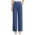 thumbnail image 1 of BODOAO Dress Pants Women Work Business Pants Tummy Control Office Straight Leg Trousers High Waisted Ladies Slacks Perfect Drape High Pull Pants for Senior Over 50 Blue Xl, 1 of 8