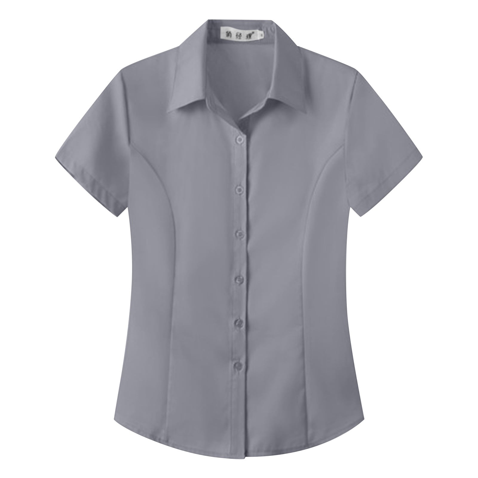 BODOAO Dress Shirts for Women Short Sleeve Cotton Button Down Shirt ...