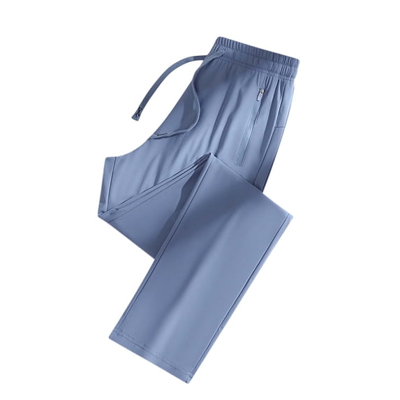 BODOAO Easy Care Cropped Wide Leg Trousers Women Gym Workout Leggings Breathable Loose Fit Elastic Waist Pants Summer Pants Pull on Yoga Plus Size Travel With Pockets Stretchy Flowy Sky Blue 5XL