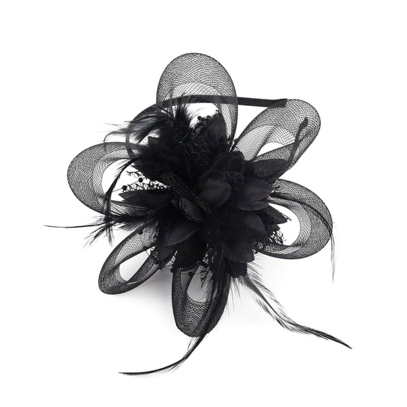 BODOAO Fascinators Hats for Women Tea Party Hats for Fancy Dress Party Wedding Guest Fascinator Elegant Headband Derby Hats Headwear for Wedding Cocktail Derby Style Hat Cruise Fascinator Black