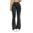 thumbnail image 1 of BODOAO Flare Jeans for Women High Waisted Denim Pants with Fitted Hip and Thigh Wide Flared Leg Classic Five Pocket Bell Bottom Silhouette Casual Everyday Jeans Grey M, 1 of 7