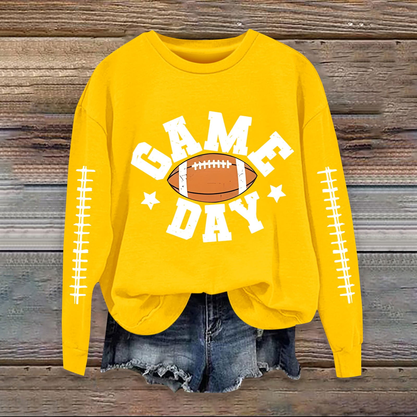 MYHALF Game Day Sweatshirt Football Shirts: Women Gameday Sequin Outfits Football Fan Game Day Shirt Long Sleeve Casual Tops P 379243840