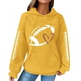 thumbnail image 1 of BODOAO Game Day Hooded Sweatshirt Women Funny Football Graphic Shirt Waffle Knit Game Day Pullover Hoodies Long Sleeve Knit Hoodie Sweatshirt Football Graphic Pullover Sweater Yellow Xl, 1 of 5