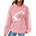 thumbnail image 1 of BODOAO Game Day Hooded for Women Funny Football Graphic Shirt Waffle Knit Game Day Pullover Hoodies Long Sleeve Sweatshirt Knit Hoodie Sweatshirt Football Graphic Pullover Sweater Pink L, 1 of 5