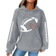 thumbnail image 1 of BODOAO Game Day Hooded for Women Funny Football Graphic Shirt Waffle Knit Game Day Pullover Hoodies Long Sleeve Sweatshirt Knit Hoodie Sweatshirt Football Graphic Pullover Sweater Grey Xxl, 1 of 5