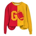 thumbnail image 1 of BODOAO Game Day Sweatshirts Women Football Sweatshirt Football Rugby T-Shirts Casual Game Day Fan Pullover Top Women's Casual Everyday American Football U Neck Hoodie Red S, 1 of 4