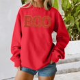 thumbnail image 1 of BODOAO Halloween Sweatshirt for Women Cute Boo Graphic Shirt Crewneck Ghost Pullover Sweater Tops Cute Spooky Season Shirt Long Sleeve Fall Winter Pullover Tops Red L, 1 of 4