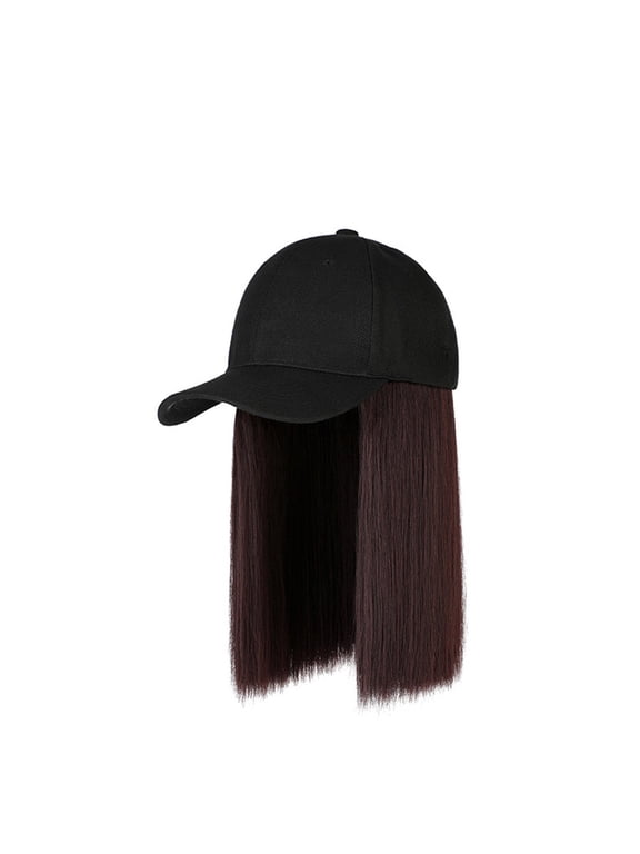 Hat Wig for Large Head Synthetic Hair Hat With attached Hair Hat With Hair Extensions Hair Loss Hat Wig Cap With Curly Hair Chemo Hat With Hair Adjustable Vintage Dad Hat Low Profile
