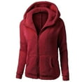 thumbnail image 1 of BODOAO Hoodies for Women Winter Fleece Sweatshirt - Full Zip Up Thick Sherpa Lined Hooded Jacket Winter Warm Heavyweight Casual Sweatshirt Coat Sweater Coat Winter Warm Zipper Coat Outwear Red S, 1 of 2