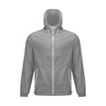 thumbnail image 1 of BODOAO Lightweight Rain Jacket for Women Oversized Sun Protection Windbreaker Uni Cycling Coats Packable Hiking Travel Quick Dry Tops with Hood Summer and Autumn Men Windproof Zippers Coat Grey 4Xl, 1 of 3