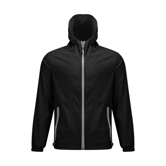 BODOAO Lightweight Rain Jacket for Women Oversized Sun Protection Windbreaker Uni Cycling Coats Packable Hiking Travel Quick Dry Tops with Hood Summer and Autumn Men Windproof Zippers Coat Black L