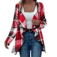 thumbnail image 1 of BODOAO Long Cardigans for Women Fall Fashion 2025 Sweaters,Open Front Long Sleeve Checkered Lightweight Cardigan Women Plaid Long Sleeve Open Front Work Blouses Fall Jacket Work Clothes Red Xxl, 1 of 7