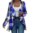 thumbnail image 1 of BODOAO Long Cardigans for Women Fall Fashion 2025 Sweaters,Open Front Long Sleeve Checkered Lightweight Cardigan Women Plaid Long Sleeve Open Front Work Blouses Fall Jacket Work Clothes Blue L, 1 of 7