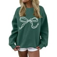thumbnail image 1 of BODOAO Oversized Sweatshirt for Women Crewneck Bow Print Long Sleeve Pullover Hoodies Tops Fall Outfits Clothes 2025 Bow Graphic Sweatshirts Pullover Sweatshirts Crewneck Pullover Tops Green L, 1 of 5