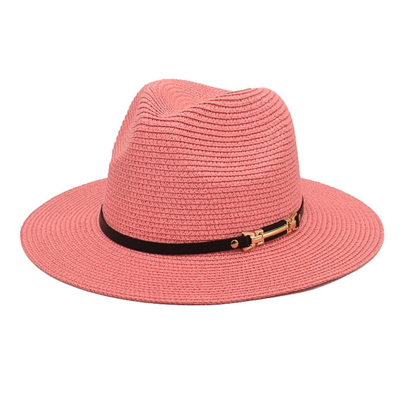 BODOAO Panama Hats for Men for Daily Wear Lightweight Straw Hat Uv Upf 50+ Summer Beach Style Resort Style Mens Derby Hat Bucket Hat Breathable Retro Hat Roll Up Hats Straw Beach Hat Pink