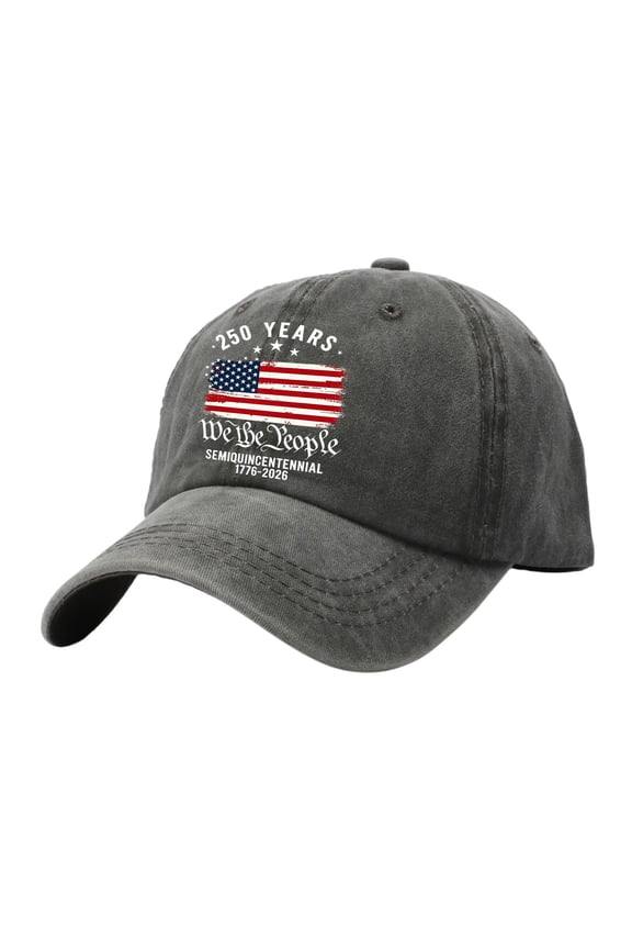 We The People 250 Years Semiquincentennial Baseball Cap 1776-2026, Patriotic American Flag Vintage Washed Cotton Adjustable Dad Hat, 4th of July United States Anniversary Cap Army Green