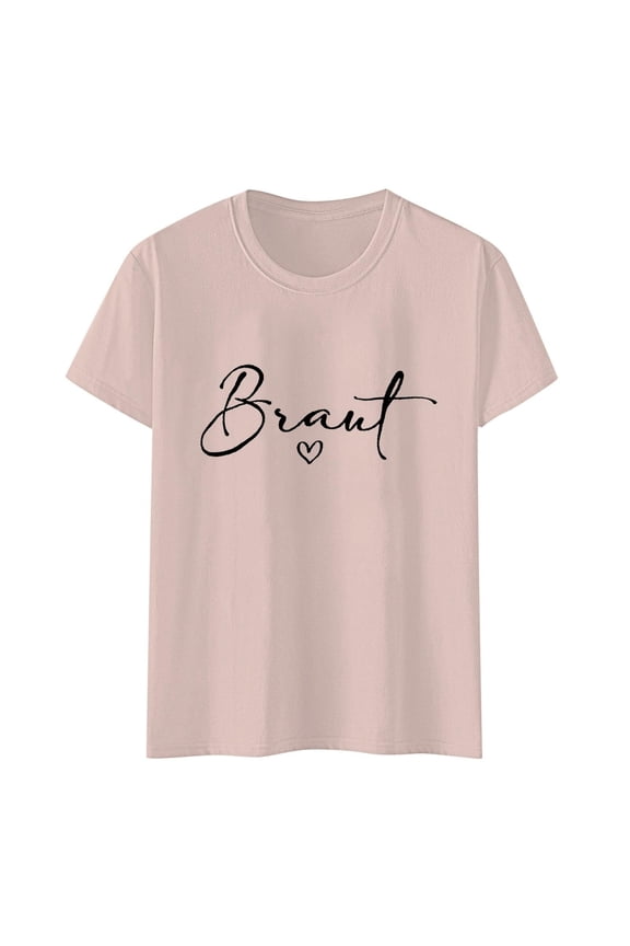 Short Sleeve Tops for Women Crew Neck Print Ladies Shirt Summer Casual Tunic Regular Fit Beach Workout Lightweight Breathable Daily Wear Cotton Blouses Beige M