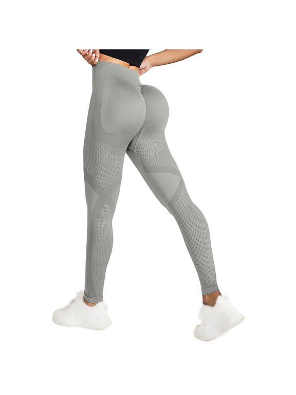 Slimming Butt Lifting Sweat Proof Curve Contouring Sculpting Fit Compression Support Stretchy Capri Booty Tights Stretch Support Workout Grey XS