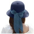thumbnail image 1 of BODOAO Summer Straw Beach Sun Hats for Women Extra Large Straw Hat Coachella Hat Travel Vacation Pool Outdoor Panama Fedora Hat Womens Sunshade Hats Floppy Travel Hats Country Hats for Women Navy, 1 of 3