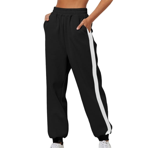 BODOAO Sweatpants for Women Jogger Baggy High Waist Drawstring Cinch Bottom Track Pant Casual Comfy Workout Pant with Pocket Thin Loose Sports Pants Comfortable Jogging Trousers with Pocket Black 3Xl