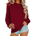 thumbnail image 1 of BODOAO Sweatshirts for Women Hoodies Crew Neck Oversized Long Sleeve Fall Pullover Sweaters Graphic Printed Pullover Top Comfy Fall Winter Outfits Clothes 2025 Fashion Wine S, 1 of 6