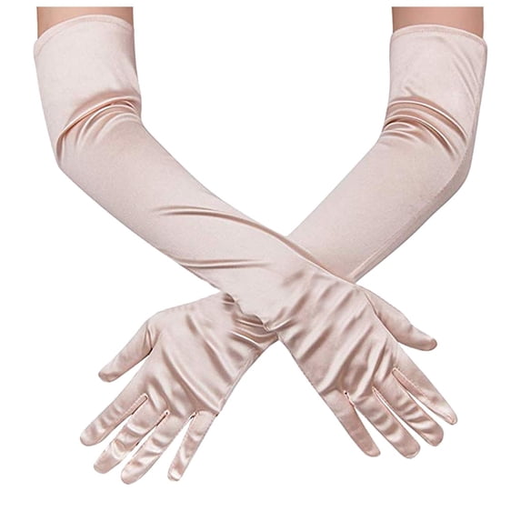 BODOAO Wedding Prom Evening Gloves Evening Party Gloves Princess Party Gloves Opera Evening Elbow Length Gloves 1920S Bridal Accessories Performance Gloves Halloween Accessories Stretchy Rose Gold