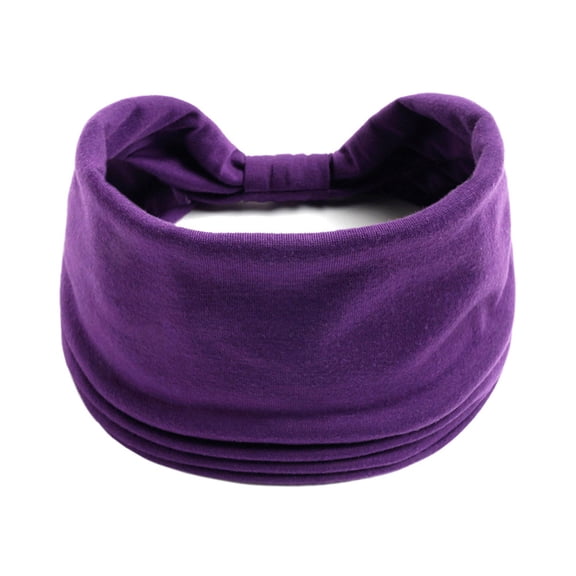 BODOAO Wide Headbands for Women Non Slip, Big Women Head Band Sports Hair Bands for Womens,1Pcs Extra Turban Soft Stretchy Headbands for Workout Yoga Running Knotted Turban Headbands F One size