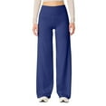 thumbnail image 1 of BODOAO Wide Leg Pants for Women Soft Stretchy Tummy Control Yoga Pants Athletic Workout Pants Cozy Bootcut Leggings Trousers High Waisted Workout Loose Fit Athletic Flare Sweatpants Dark Blue L, 1 of 7