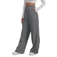thumbnail image 1 of BODOAO Wide Leg Sweatpants for Women Elastic High Waisted Drawstring Loose Pants with Pockets Ladies' Sweatpants Sweatpants High Waist Yoga Sports Belt Pocket Grey M, 1 of 6