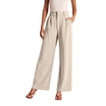 thumbnail image 1 of BODOAO Wide Leg Work Pants Women Pull On Dress Pants High Waisted Business Casual Trousers Slacks for Women Lightweight Tailored Fabric Wide Leg Pants Wide Leg Pants Pants with Pockets Beige L, 1 of 6