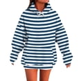 thumbnail image 1 of BODOAO Women Oversized Striped Hoodie Dress Pullover Winter Kangaroo Pocket Split Hem Sweatshirt Fall Tops Casual Loungewear Hoodies Winter Cotton Sweatshirts Pullover 2024 Tops Trendy Outfits L 4Xl, 1 of 5