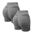 thumbnail image 1 of BODOAO Women's 2 Packs Workout Impact Shorts Scrunch Butt Lifting Tummy Control Gym Shorts Comfy Running Seamless Booty Biker Shorts High Waist Yoga Workout Shorts Running Gym Biker Shorts Grey M, 1 of 2