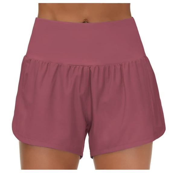 BODOAO Women's Athletic Gym Shorts Tummy Control Biker Workout Running Tennis Shorts High Waisted Running Shorts Athletic Workout Shorts with Mesh Liner Zipper Pockets Hot Pink L